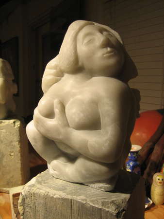 The Offering - Eros,  soapstone carving, 11 inches plus base, 1st view, 2006