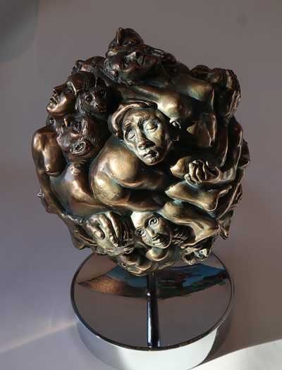 Michael Abraham Sculpture Wonder Ball Cluster Bronze IMG_2172 adjusted