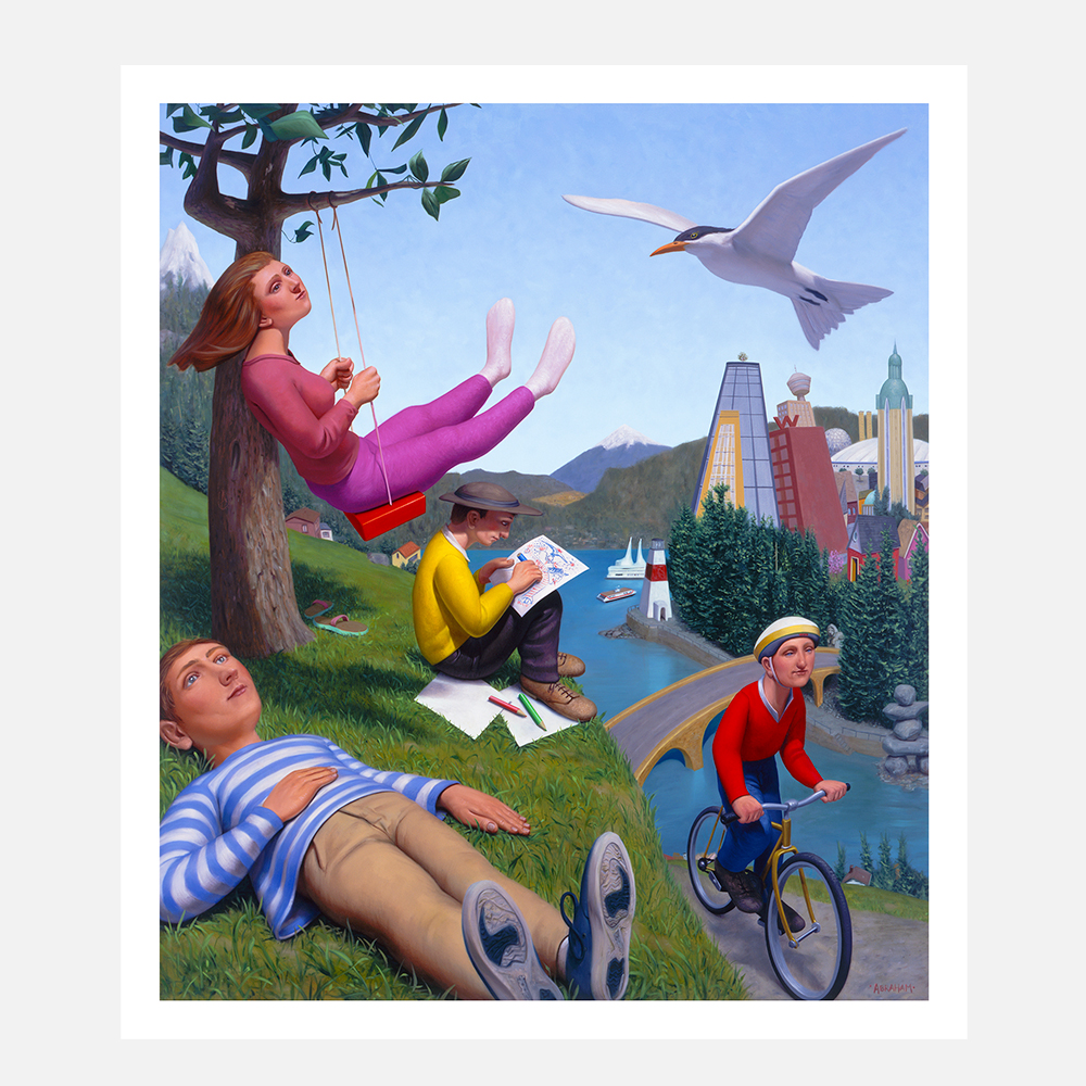 Archival Art print by Michael Abraham, features a bright day; optimistic, inspiring, relaxing
